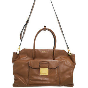 Miu Miu 2way Tote Bag Brown